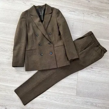 아오야마 양복 앵커우먼 더블 브레스트 팬츠 수트 브라운 7호