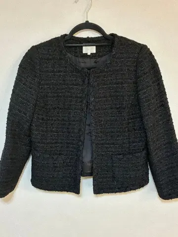 [ 자유구 ] 노카라 트위드 자켓 38 다크 네이비