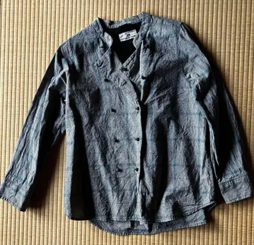 SUNNY CLOUDS 그레이 체크 코튼 긴팔 셔츠 LT 사이즈