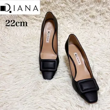 [ 새상품급 ] DIANA 다이애나 가죽 블랙 스퀘어토 고급 힐 22cm