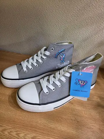 24cm Angel Blue 그레이 하이컷 스니커즈