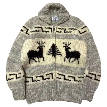 캐나다제 KANATA 루돌프 올 패턴 울 카우친 니트 자켓