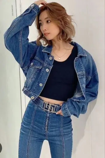 HEM 개더 리오셀 데미지 숏 G 재킷