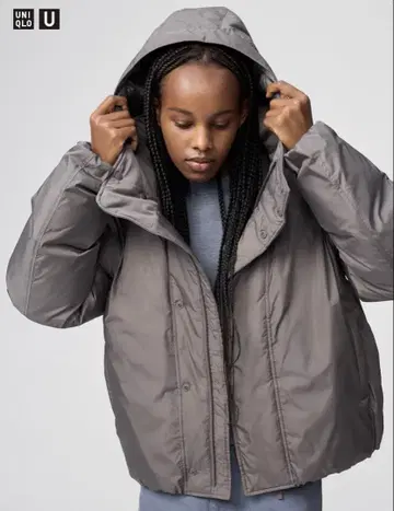 새상품 UNIQLO U 퍼프 테크 후드티 아우터 M