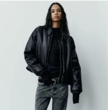 ZARA 페이크 가죽 자켓