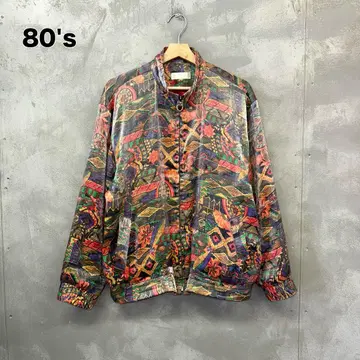 80's PICCOT 올 패턴 지퍼 자켓 한국제 피코트