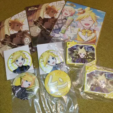 [카가미네 렌] 캔뱃지 미니 색지 러버 키링 세트