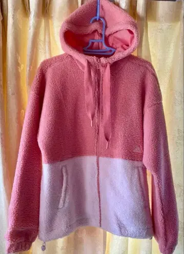 아디다스 보아 자켓 후드티 핑크 화이트