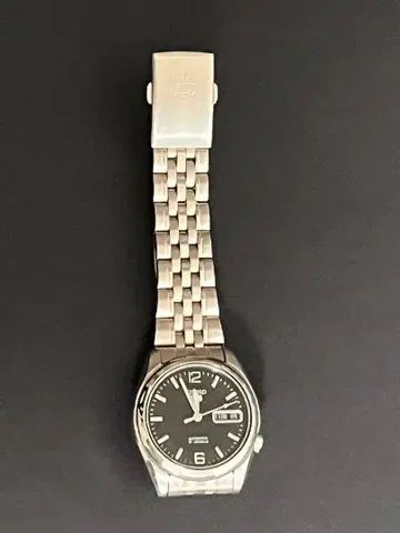 SEIKO5 세이코 자동 와인딩 손목시계 블랙 다이얼 백 스켈레톤