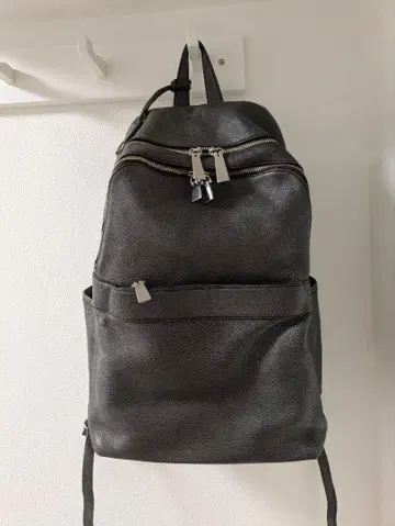 aniary 블랙 가죽 백팩