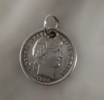 올드 코인 탑 바버 원다임 은화 목걸이 silver