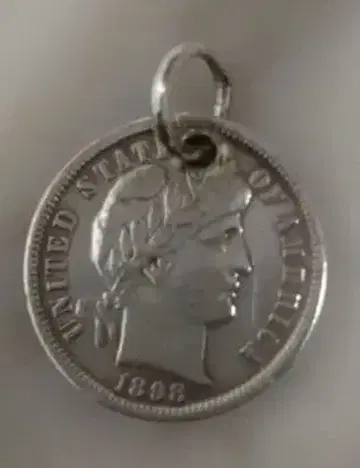 올드 코인 탑 silver925 바버 원 다임 은화 목걸이