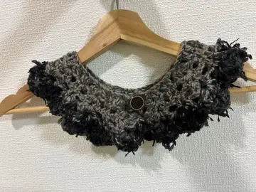 [ 흐린 하늘의 모드 ] 코다와리 버튼 탈착식 옷깃 블랙 x 그레이