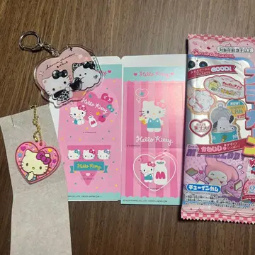 헬로키티 스티커 키링 별 쵸코 크런치