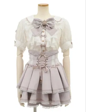 리즈리사 LIZLISA 사다리 레이스 리본 블라우스