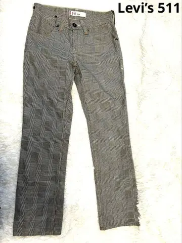 Levi 511 체크 무늬 스트레이트 데님 28x33 [ S ]