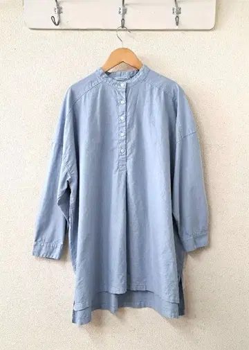 SUNVALLEY 옥스 헨리넥 튜닉 L 블루