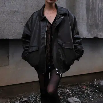 felim LEATHER BOA JACKET / D.BRN