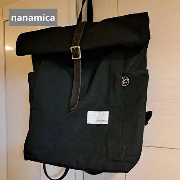 nanamica 블랙 캔버스 백팩