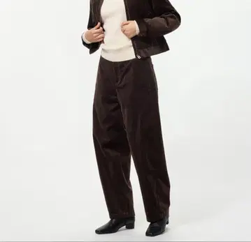 UNIQLO 유니클로 코듀로이 커브 팬츠 S 다크 브라운