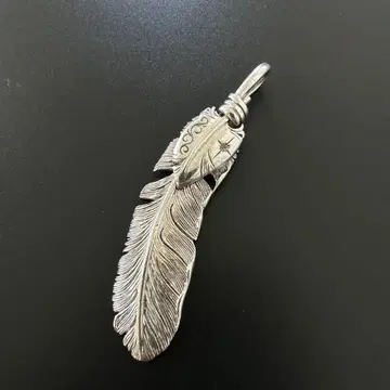 SAAD 실버 썬 심볼 하트 페더 펜던트