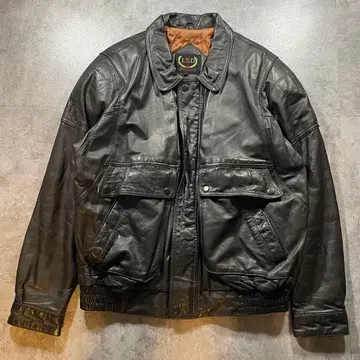 I.S.D 가죽 플라이트 자켓 A-2 소가죽 빈티지 블랙