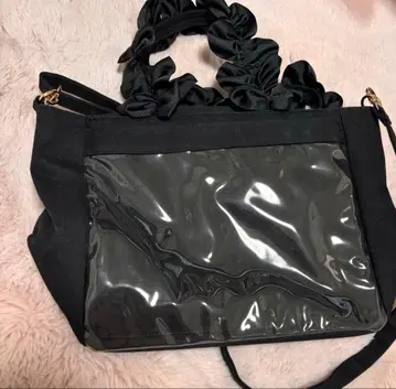 자카마트 A4 다기능 2WAY 핸들 프릴 토트백 블랙 이타백