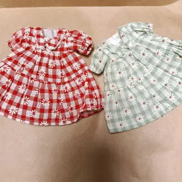 유 SD 클래스 인형 아웃핏 원피스 2벌 세트 빨강 초록 TinyFOX