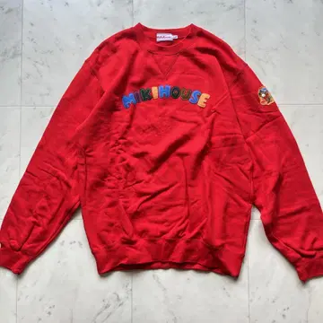 미키하우스 맨투맨 90s 로고 와펜 빨간색 레드 캐릭터 자수