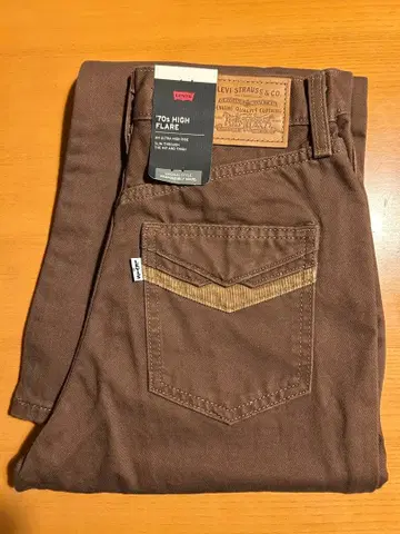 새상품 Levi's 70's High Flare W26 브라운 데님