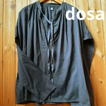 dosa 셔츠 블라우스 흑먹색 사이즈 1 코튼 100% 포근포근 개더