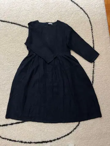 최종 가격 인하 foglinenwork. 다크 네이비 린넨 원피스