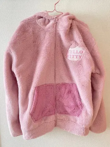 USJ 헬로키티 퍼 점퍼 핑크 블루종