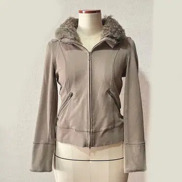 23구 퍼 칼라 부착 블루종