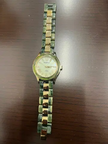 빈티지 아미트론 아날로그 쿼츠 손목시계 그린 골드