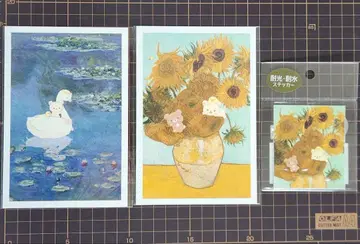 리락쿠마 코리락쿠마 아트 엽서 스티커 세트 고흐 모네