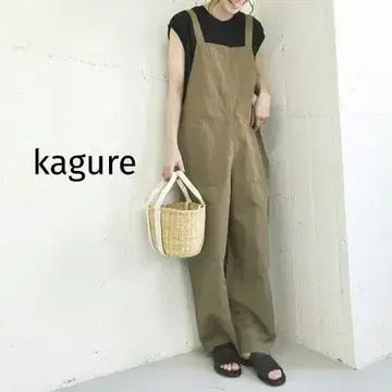 kagure 카구레 코튼 린넨 살로펫 올인원 베이지 와이드