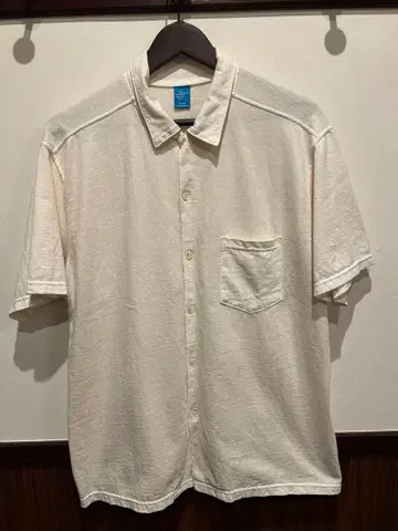 Good On 버튼업 반팔 셔츠 L 사이즈 크림색 아이보리