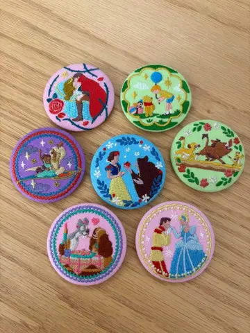 디즈니 자수 캔뱃지 7개 세트