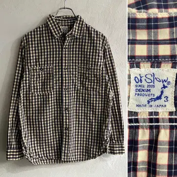 새상품급 orslow 체크 워크 셔츠 오어슬로우