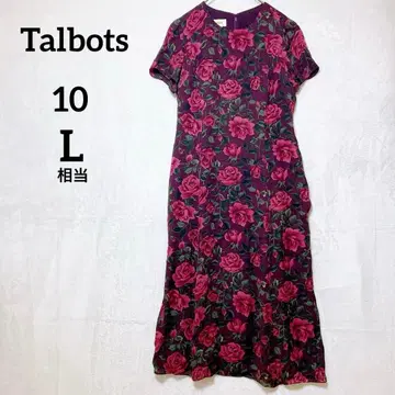 Talbots 꽃무늬 롱 원피스 실크 플레어 바이올렛 [ 10 ]