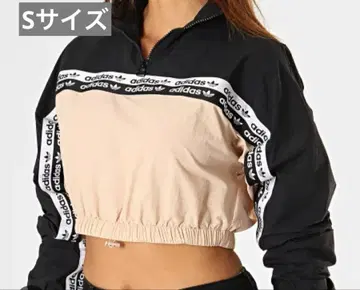 아디다스 크롭 하프 지퍼 풀오버 나일론 핑크 바스락