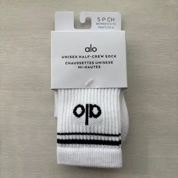 alo yoga 유니섹스 하프 크루 삭스 S 사이즈