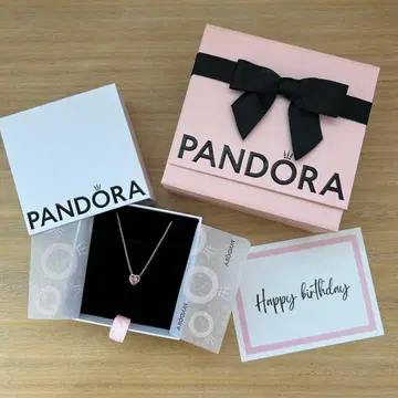 Pandora 하트형 목걸이 기프트 박스 포함