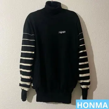 HONMA 골프웨어 방풍 니트 보더 울 터틀