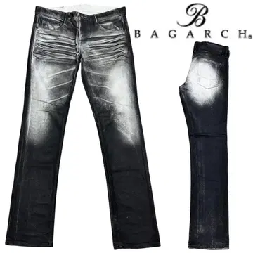 새상품급 BAGARCH BGHB 블랙 코팅 데님 팬츠 블랙 34