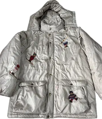 칼 헬무트 스키 곰 자수 다운 자켓 핑크하우스