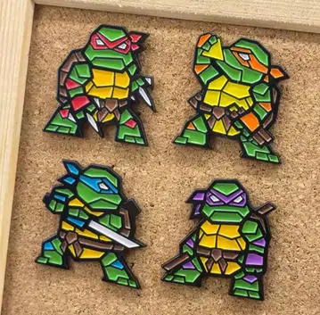 뮤턴트 터틀즈 닌자 터틀즈 핀즈 핀 브로치 핀 배지 4개