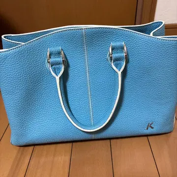 키타무라 k2 라이트 블루 가죽 핸드백