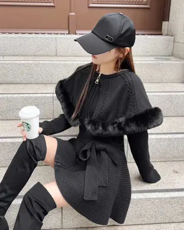 Rady 레이디 케이프 니트 코트